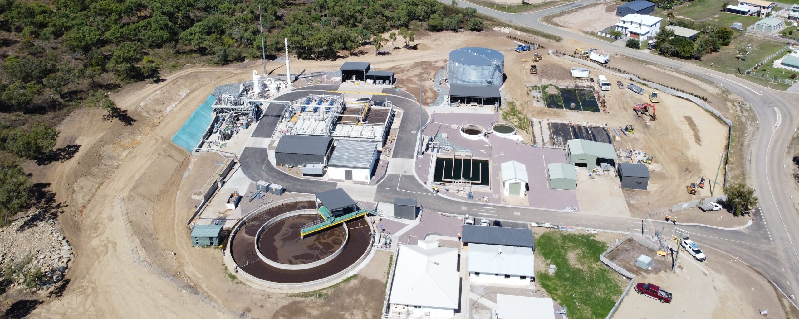 Aerial view of the upgraded Bowen sewage treatment plant